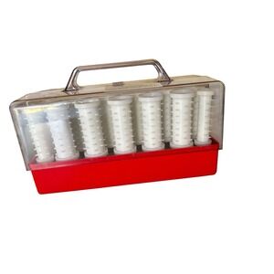 Clairol C-20-1 Vintage Electric Hair Setter 20 Rollers Red White Hot Curler Kit
